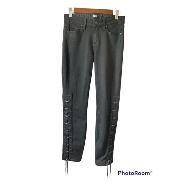 PAIGE Transcend Wyatt Ankle Lace-Up Midrise Skinny Jeans - Picture 3 of 11
